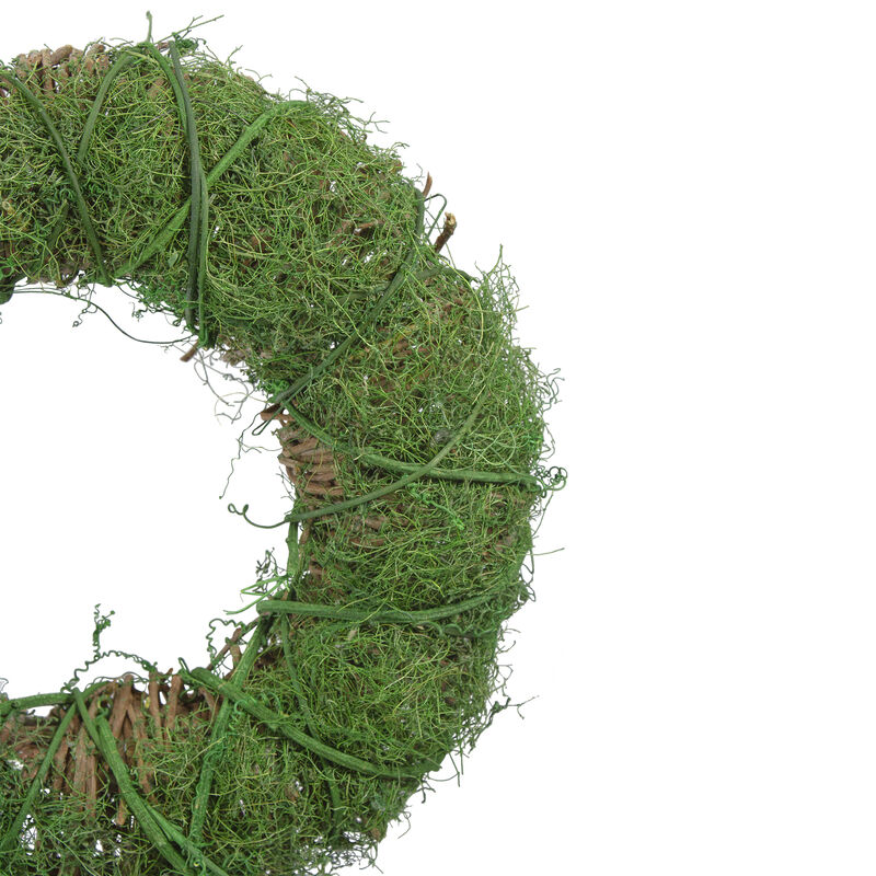 Green Moss and Twig Artificial Spring Wreath  12-Inch