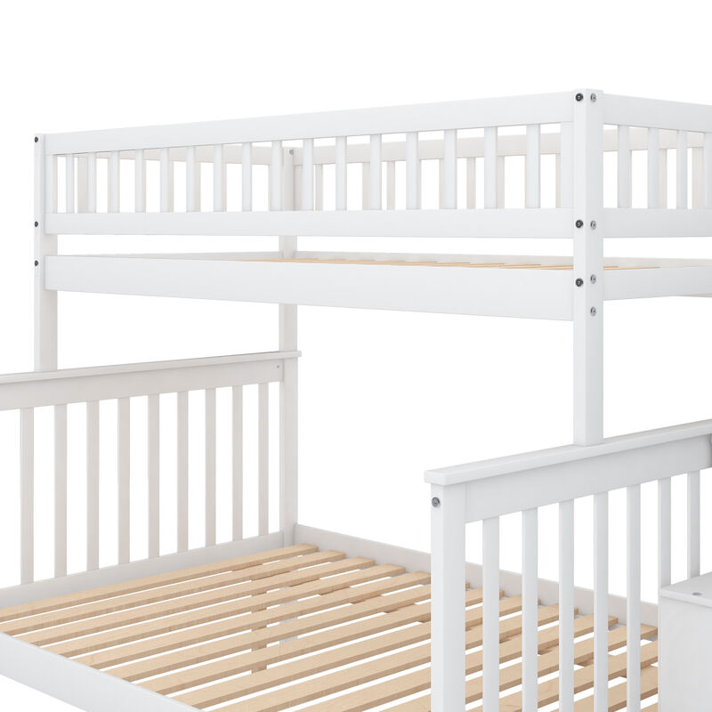 Twin Over Full Stairway Bunk Bed With Storage