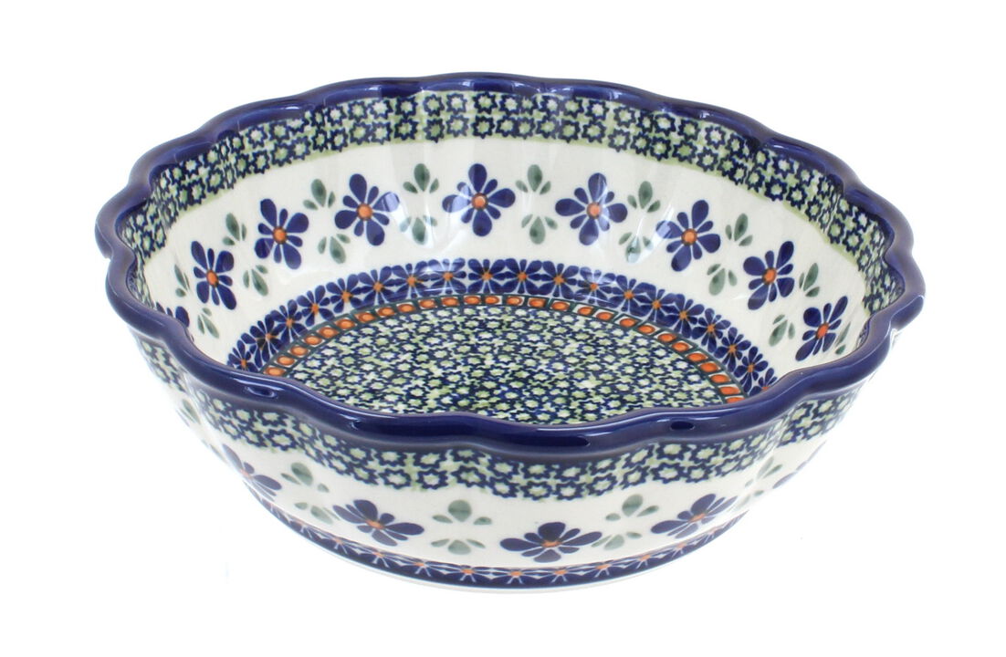 Blue Rose Polish Pottery Nature Medium Scallop Bowl