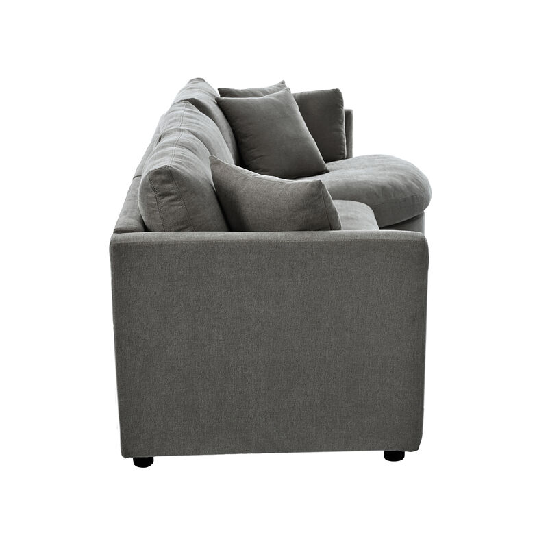Merax Modern Fabric Sofa with Three Pillows