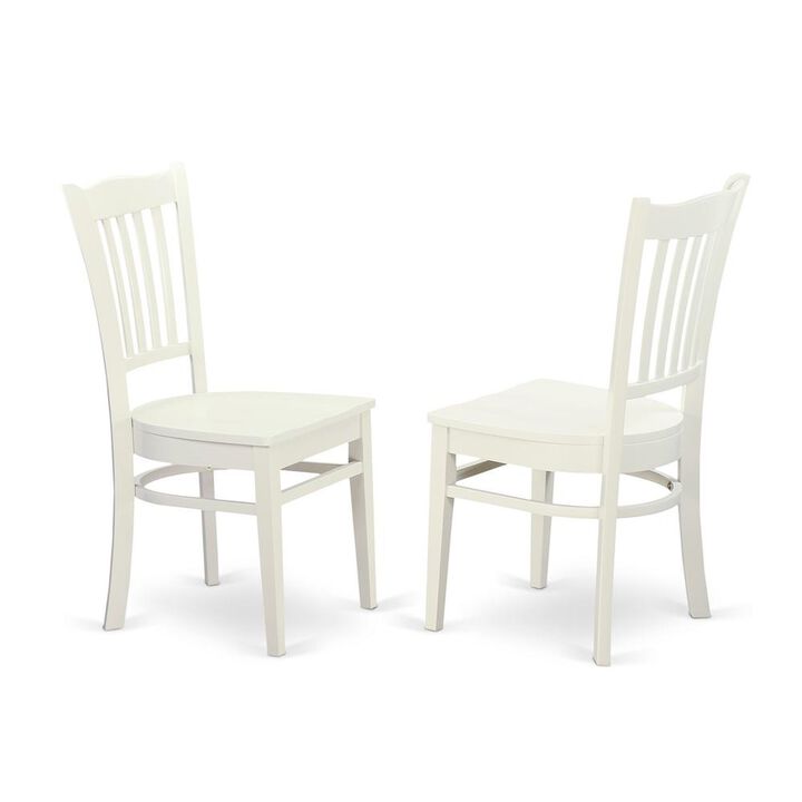 East West Furniture 5 Piece Kitchen Table & Chairs Set Includes a Round Dining Room Table with Dropleaf and 4 Dining Chairs, 42x42 Inch, Linen White