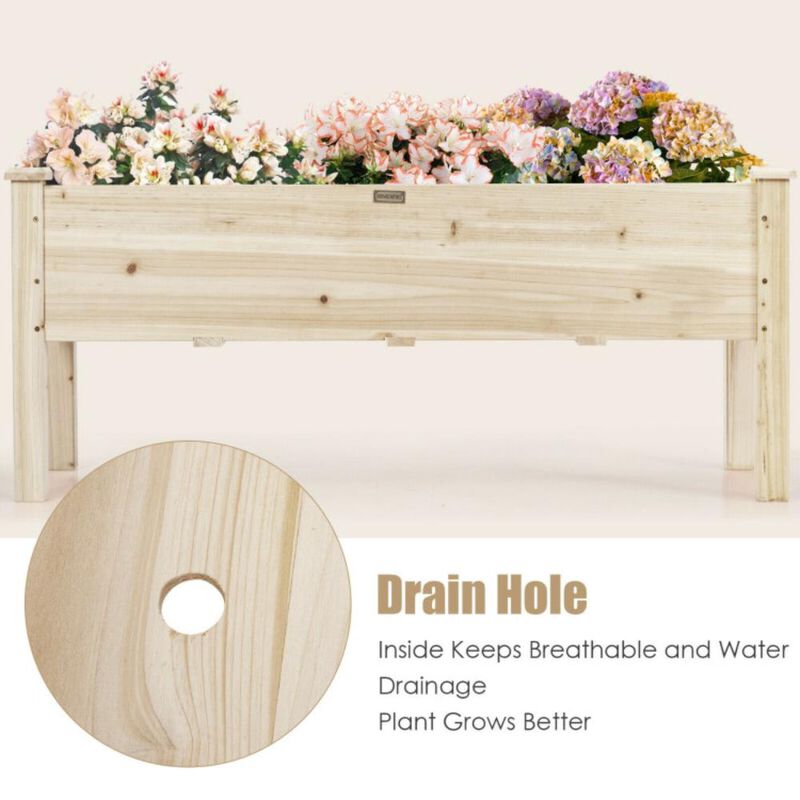 Hivvago Raised Garden Bed Elevated Planter Box Wood for Vegetable Flower Herb