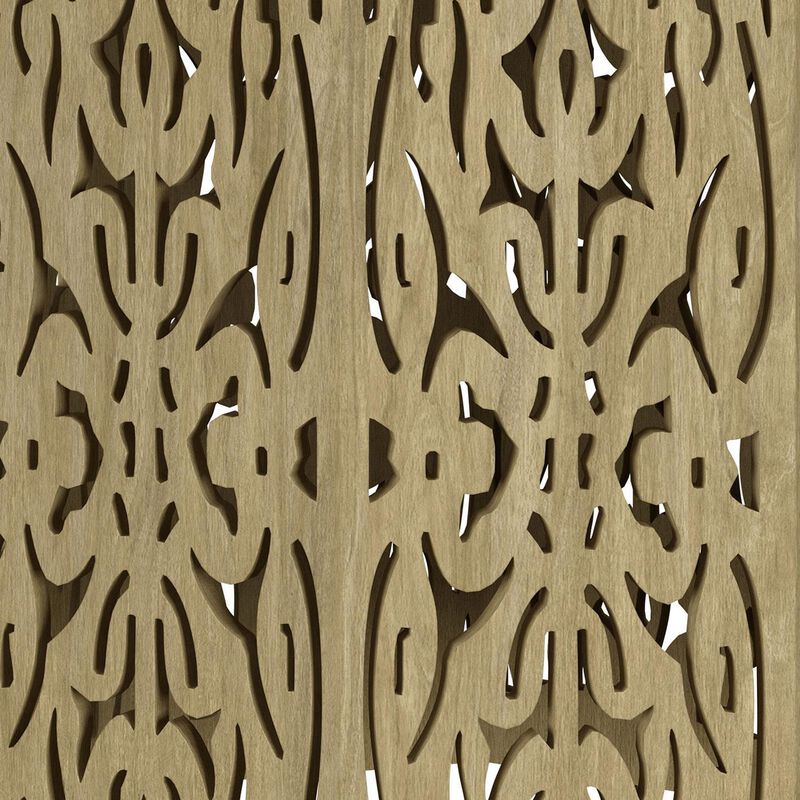 Ores Accent Side Table with Intricate Carvings, Brown Mango Wood - Benzara