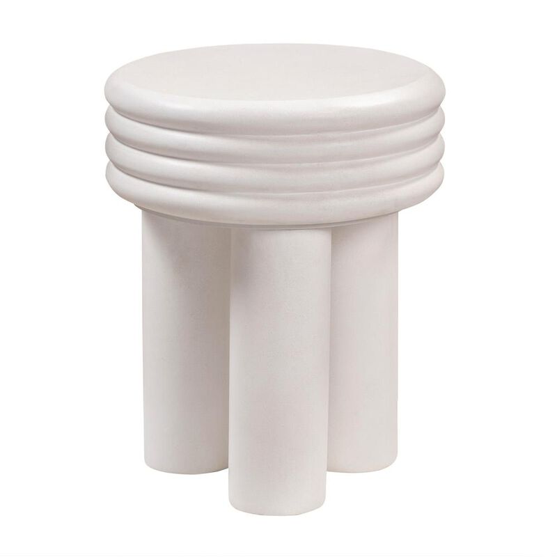 Belen Kox Glamorous Ivory Concrete Side Table, Belen Kox
