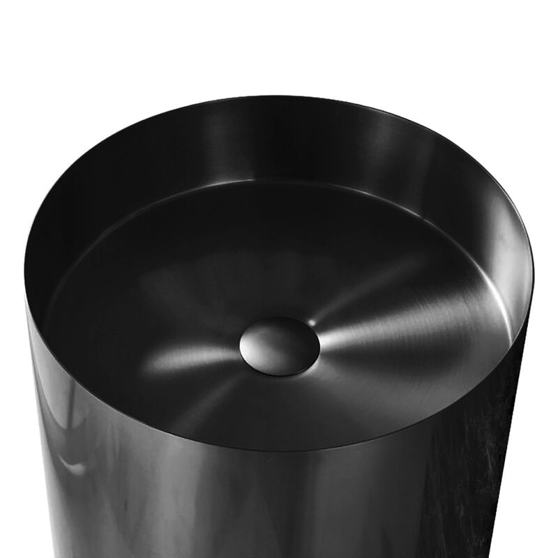 Deluxe stainless steel column basin Black
