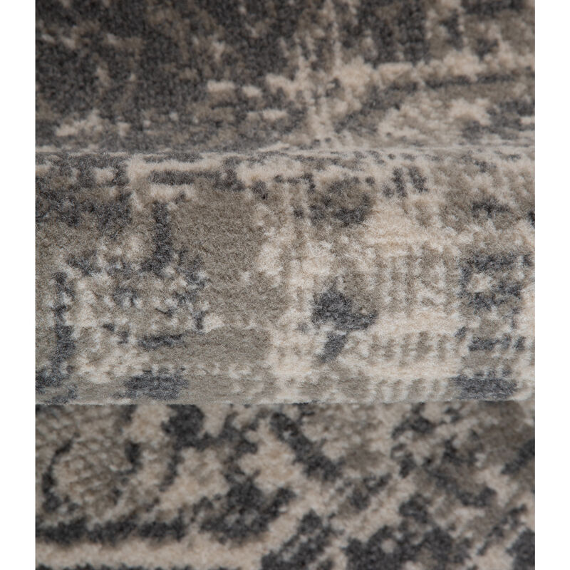 Alpine Dale Medium Gray Medallion Area Rug 7'10" x 10'2"