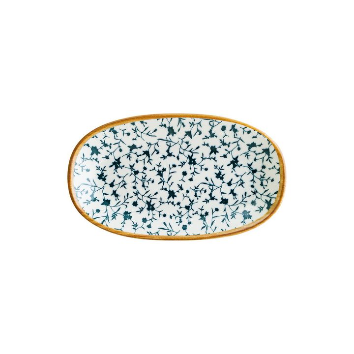 Calif 13" x 7.5" x h:1.5" Oval Decorated Porcelain Platter