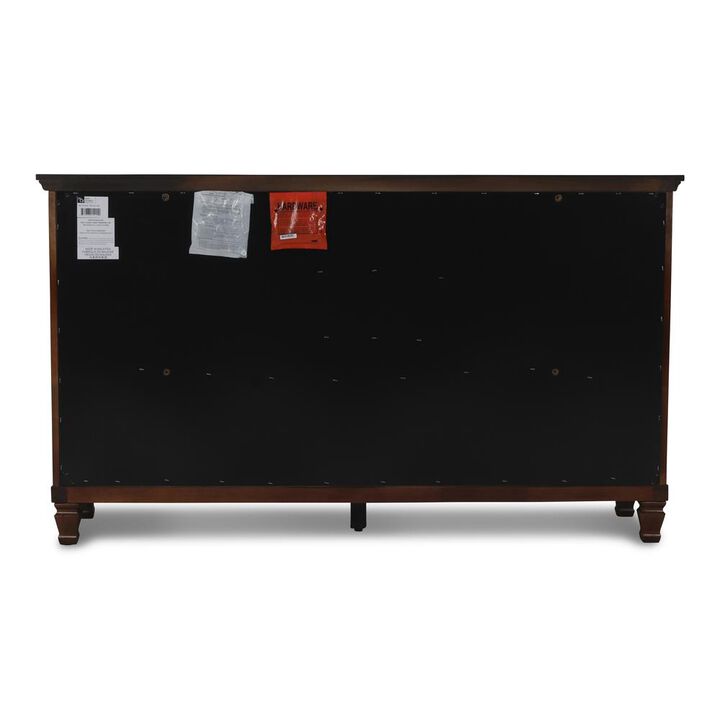 New Classic Furniture Furniture Tamarack Solid Wood 8-Drawer Dresser in Brown Cherry