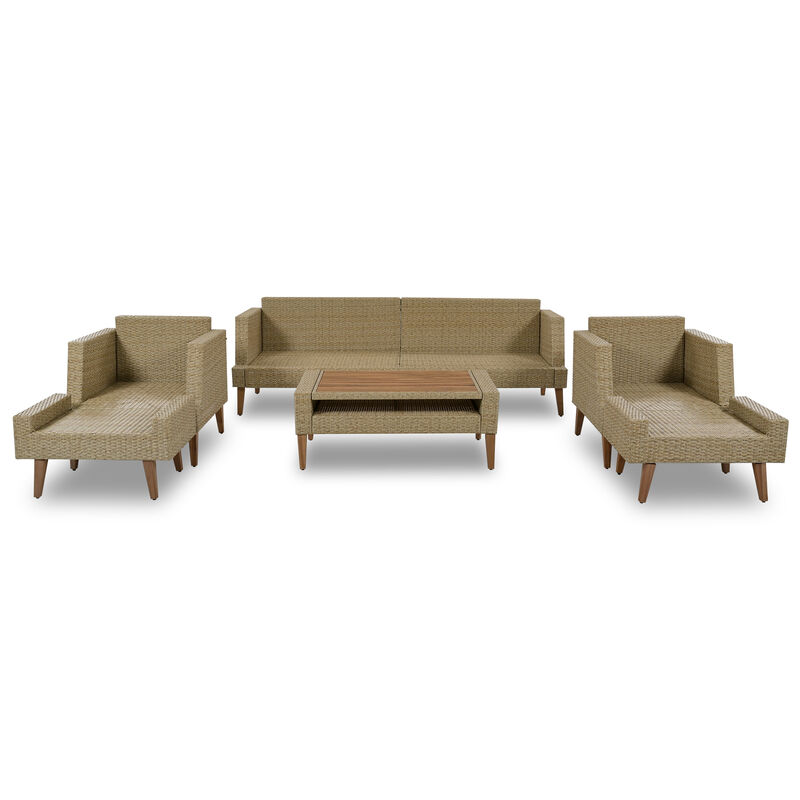 Merax All Weather PE Wicker Outdoor Rattan Sofa Set