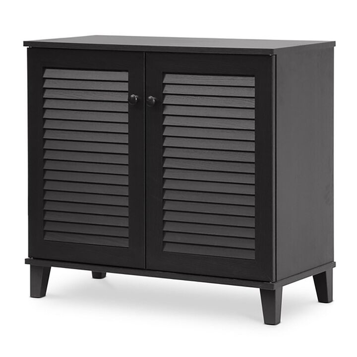 Baxton Studio Coolidge Espresso Shoe-Storage Cabinet