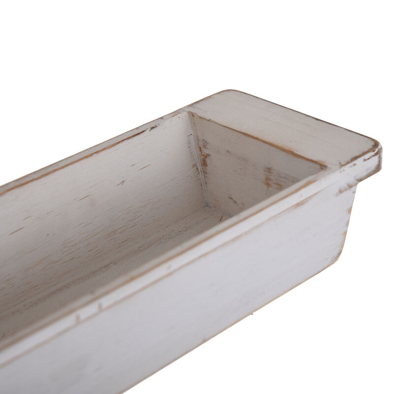 White Wash Wood Trays (Set of 3)