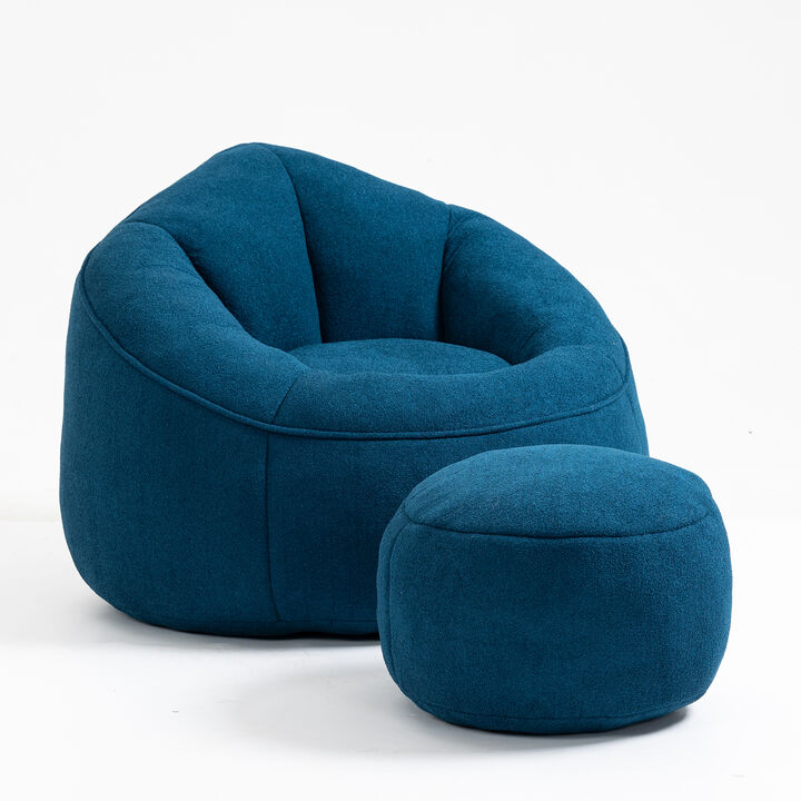 Merax Bean Bag Sofa Accent Chair with Footrest