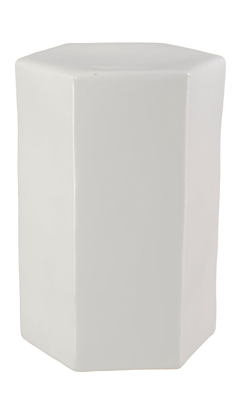 Porto Ceramic Indoor/Outdoor Side Table-Large, White