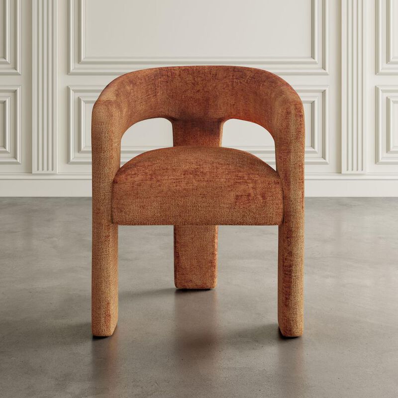 Jofran Modern Luxury Jacquard Fabric Upholstered Sculpture Armchair