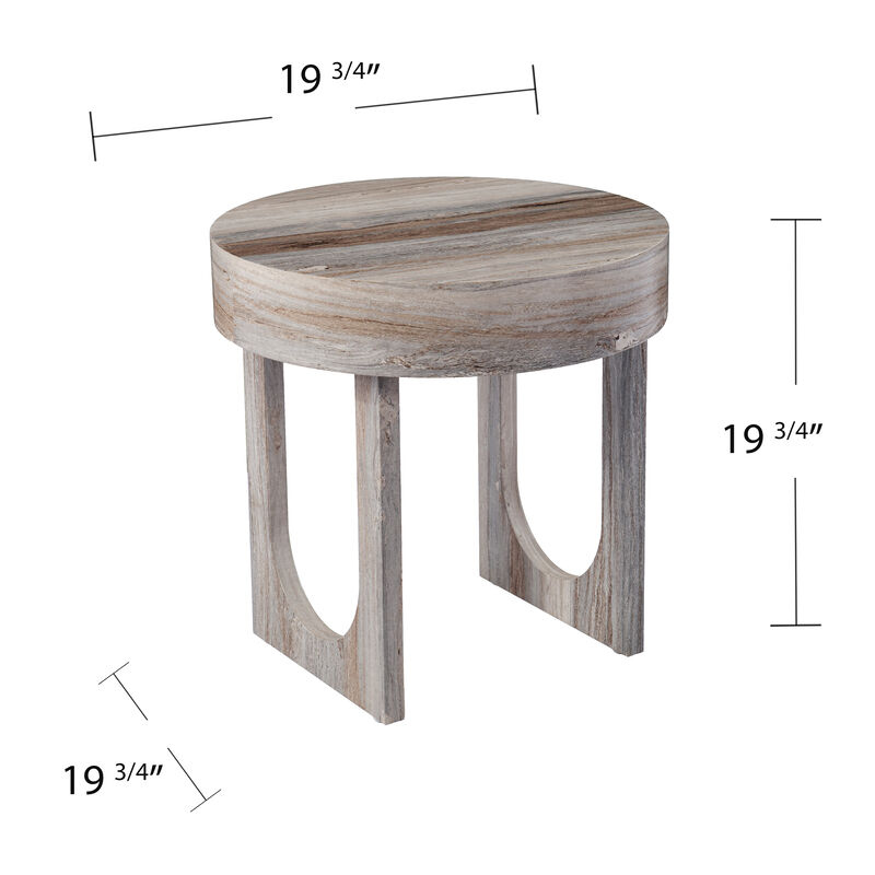 Chadkirk Round Faux Marble Side Table