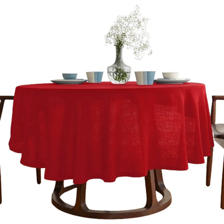 Solino Home 100% Pure Linen Round Tablecloth | Sonoma