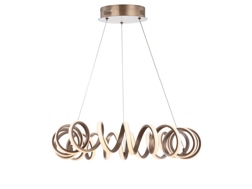 Cursive Adjustable Spiral Integrated LED Metal Chandelier Ceiling Light
