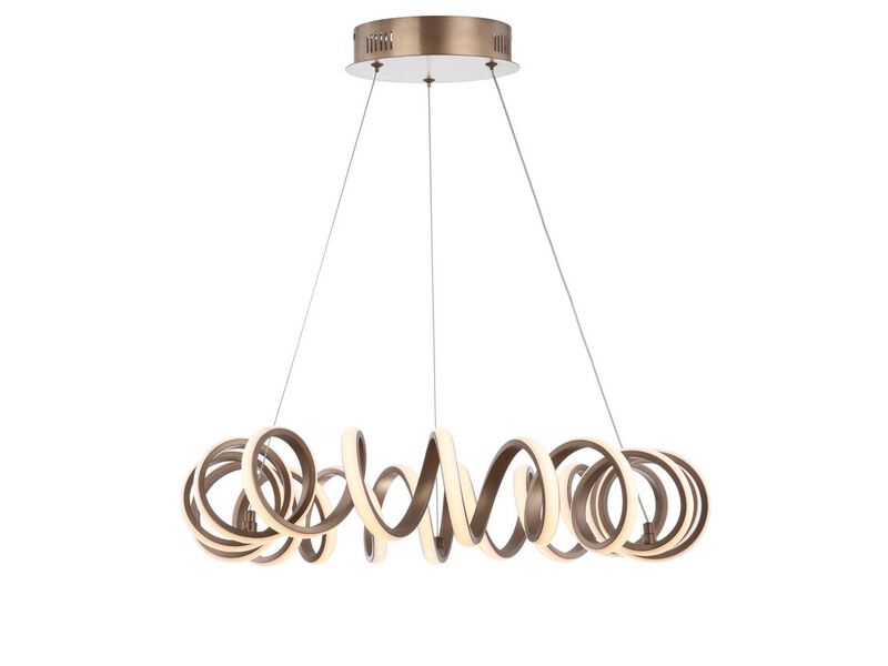 Cursive Adjustable Spiral Integrated LED Metal Chandelier Ceiling Light