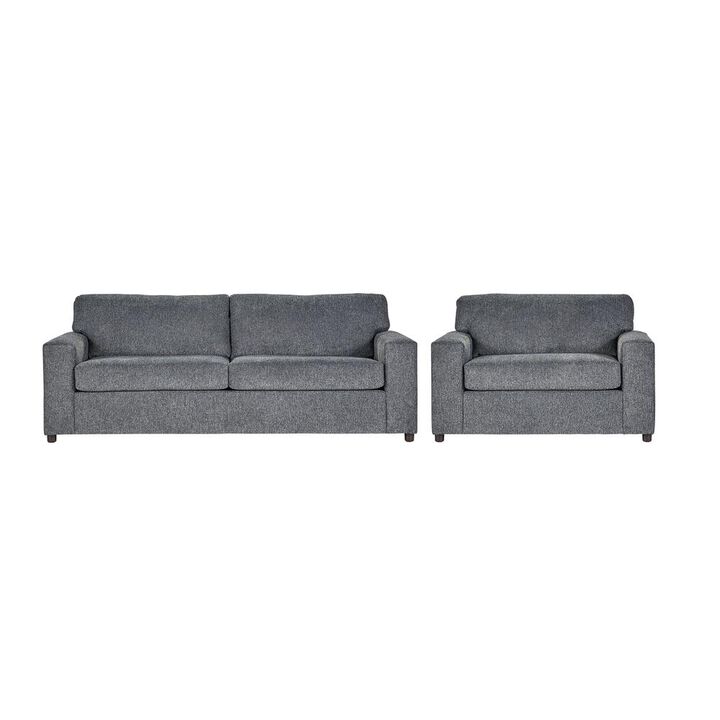 New Classic Furniture Kylo Ash Gray Polyester Fabric Couch and Oversized Chair