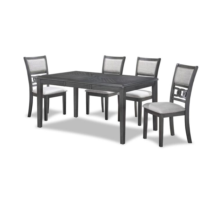 New Classic Furniture Gia 6 Pc Dining Table, 4 Chairs & Bench -Gray New Classic Furniture Gia 6 Pc Dining Table, 4 Chairs & Bench -Gray