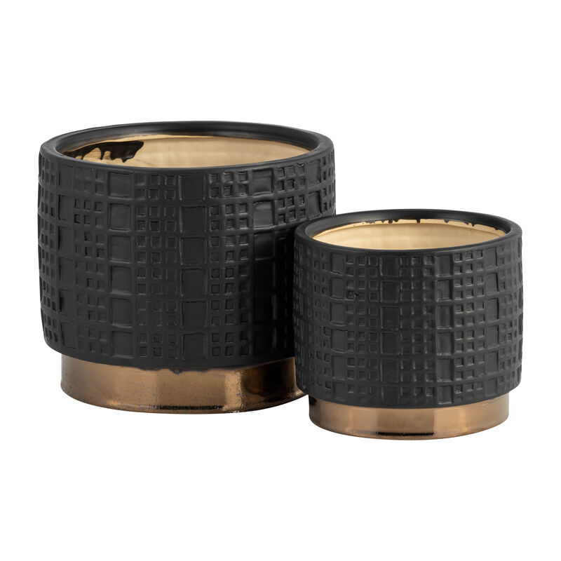 Mesh Metallic Planters, Black