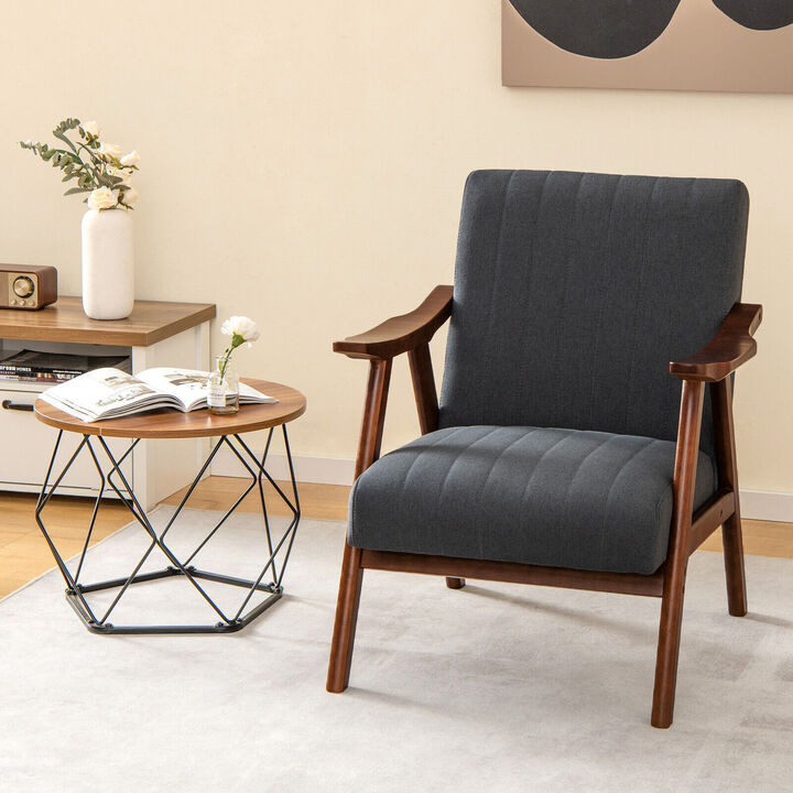 Modern Accent Chair Leisure Armchair with Felt Pads-Grey