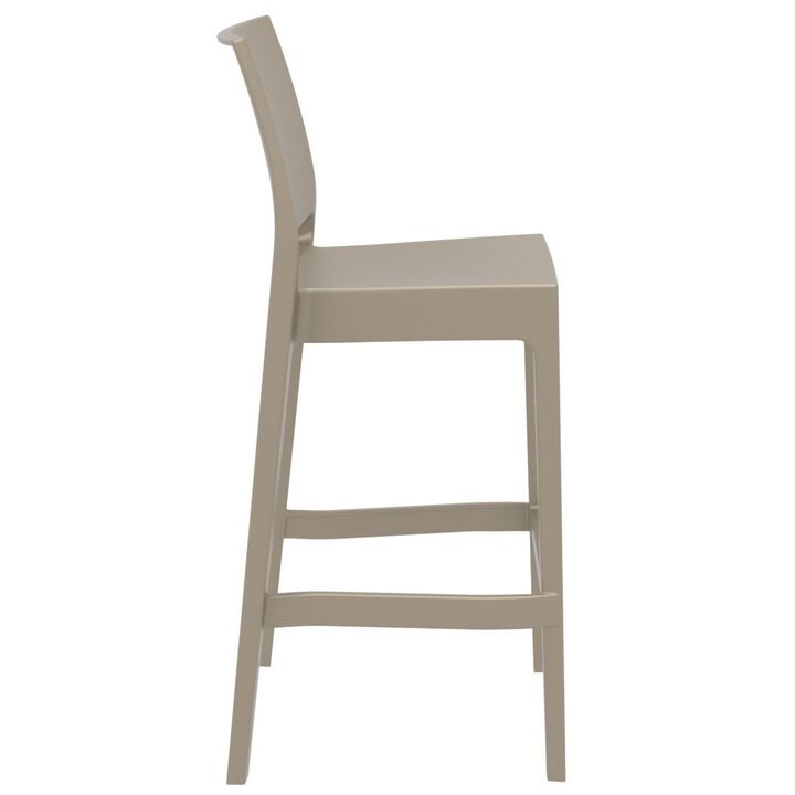42.5" White Solid Patio Bar Stool