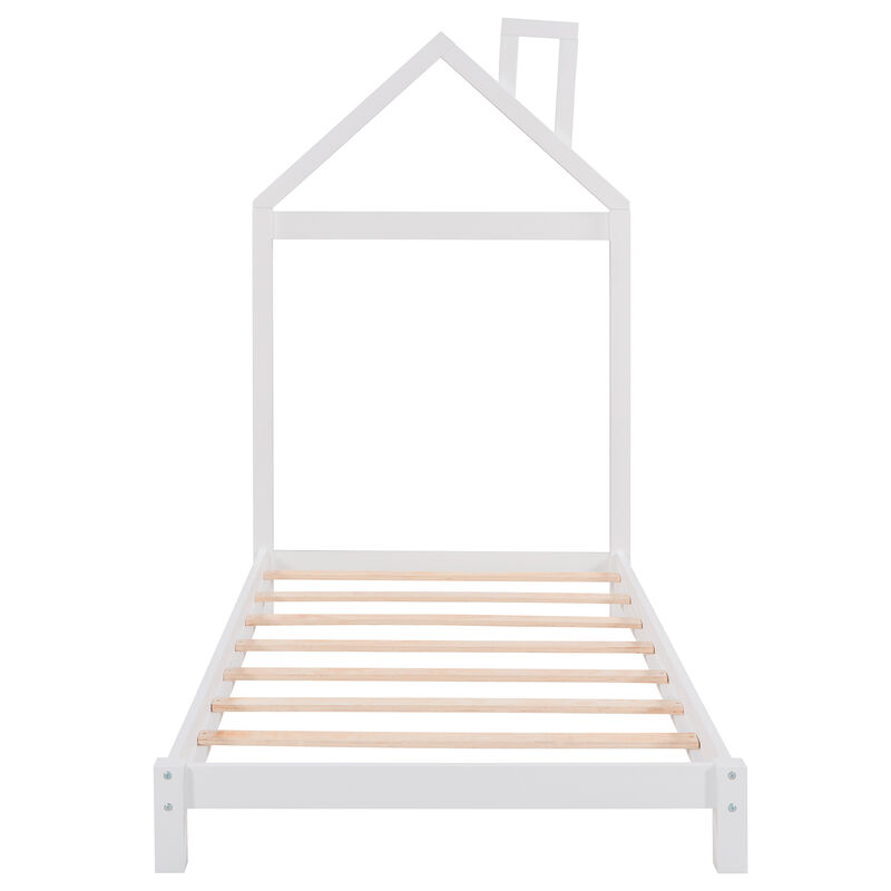 Merax Wood Platform Bed with House-shaped Headboard