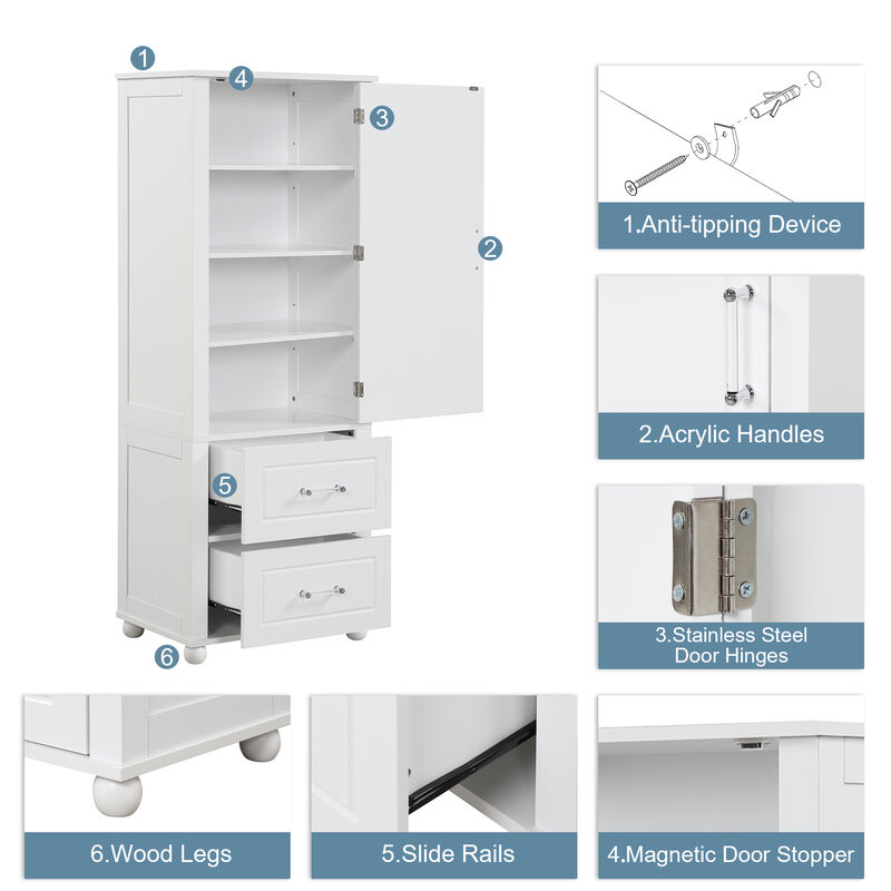 Merax  Freestanding  Bathroom Storage Cabinet  with Adjustable Shelf