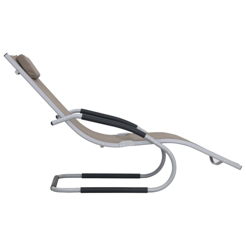 vidaXL Sun Lounger with Pillow Aluminum and Textilene Taupe