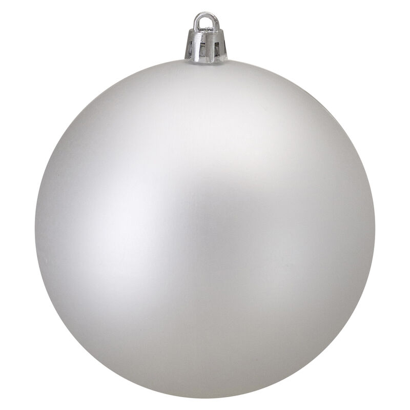 Matte Silver Shatterproof Christmas Ball Ornament 4" (100mm)