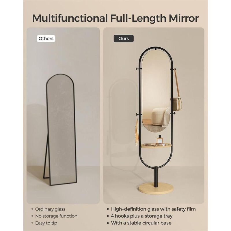 3-in-1 Full-Length Floor Mirror