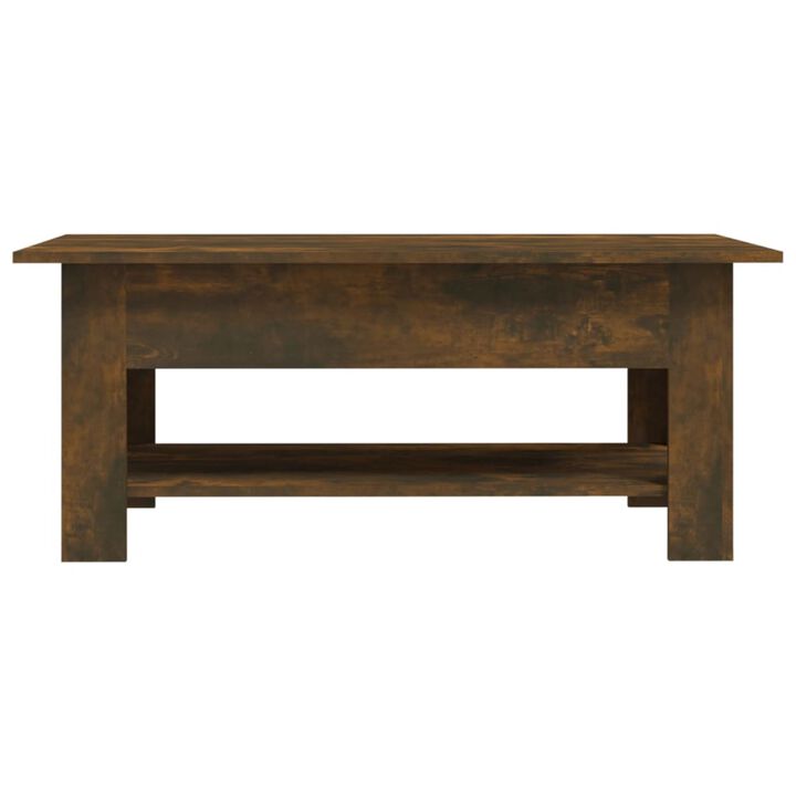 vidaXL Coffee Table Smoked Oak 40.2"x21.7"x21.7" Chipboard