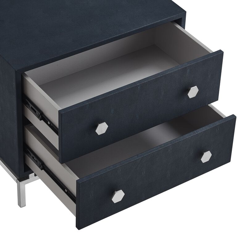 Nicole Miller Emmi Faux Shagreen Side Table
