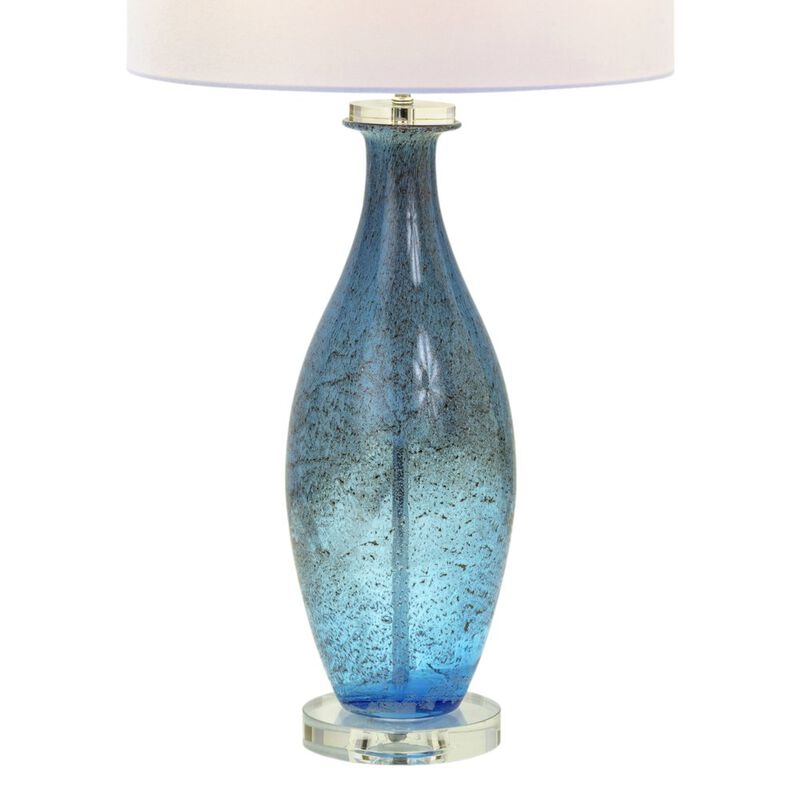 Lux Lighting Everly 30” Blue tone Art Glass w/Crystal Base, (Set of 2)
