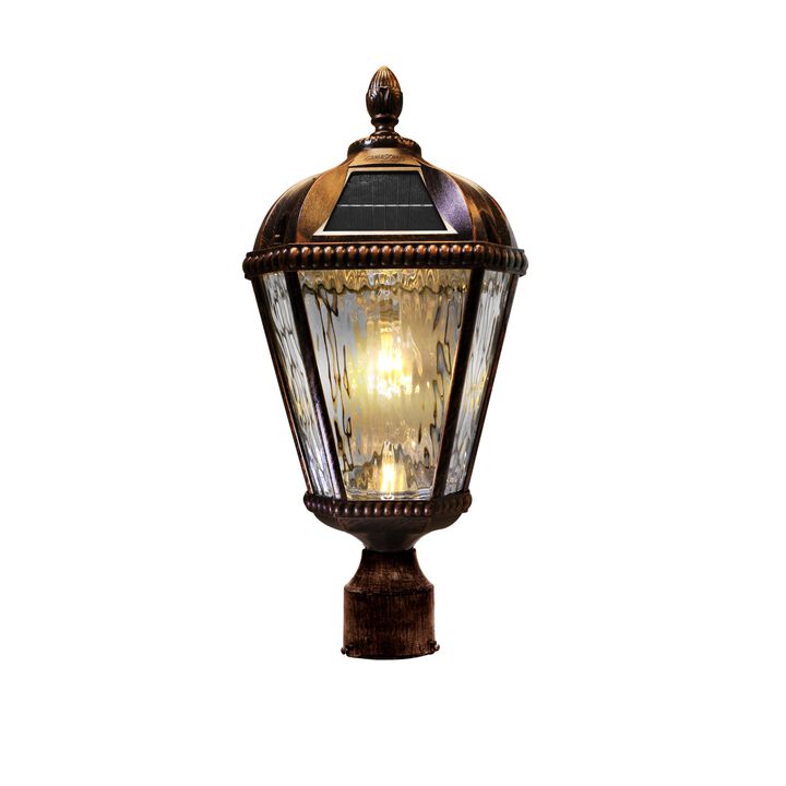Royal Bulb Solar Light - w/GS Solar Light Bulb - 3" Fitter - Brushed Bronze
