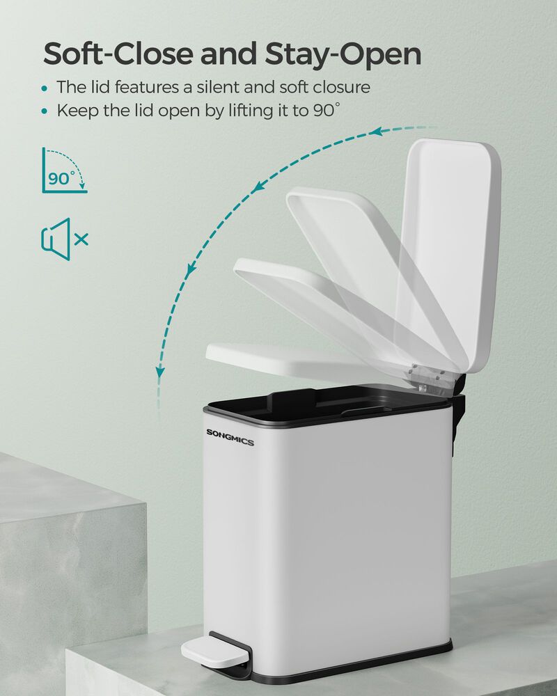 2.6 Gallon Small Trash Bin with Lid for Compact and Convenient Waste Management