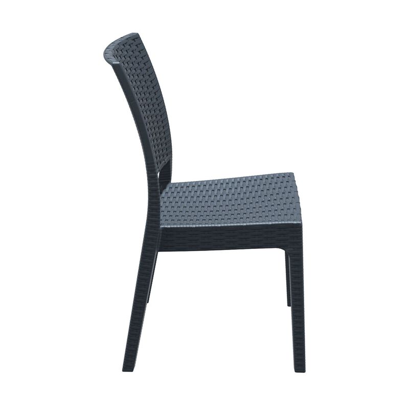 34" White Patio Wickerlook Stackable Dining Chair