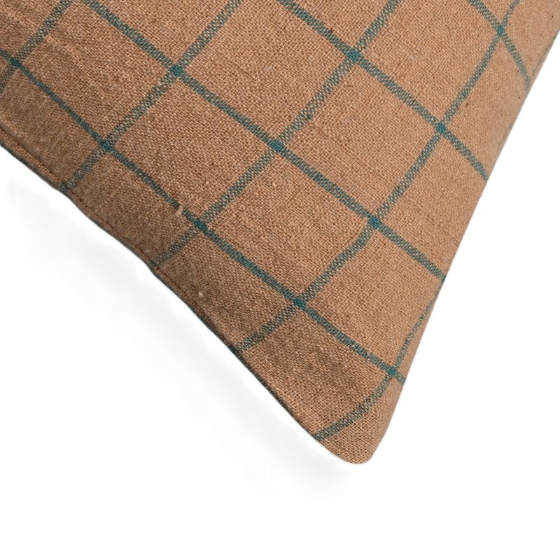 Modern Simplicity Brown cotton pin-Striped lumbar pillow