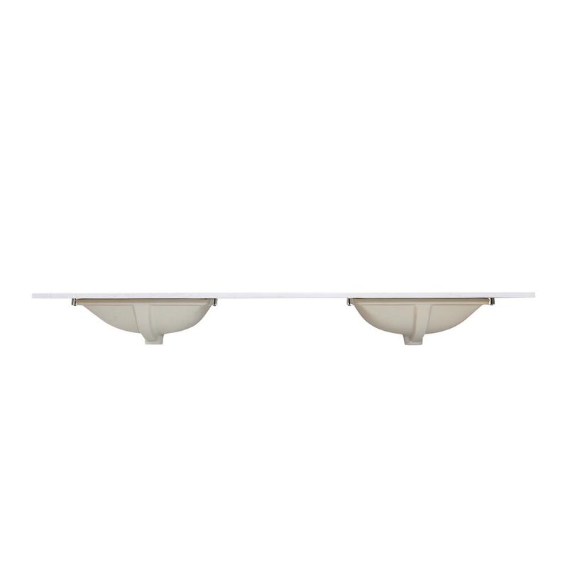 Altair 72 in. Composite Stone Vanity Top in Aosta White with White Sink