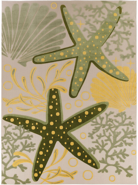 Aloha ALH24 Green/Yellow 10' x 14' Rug