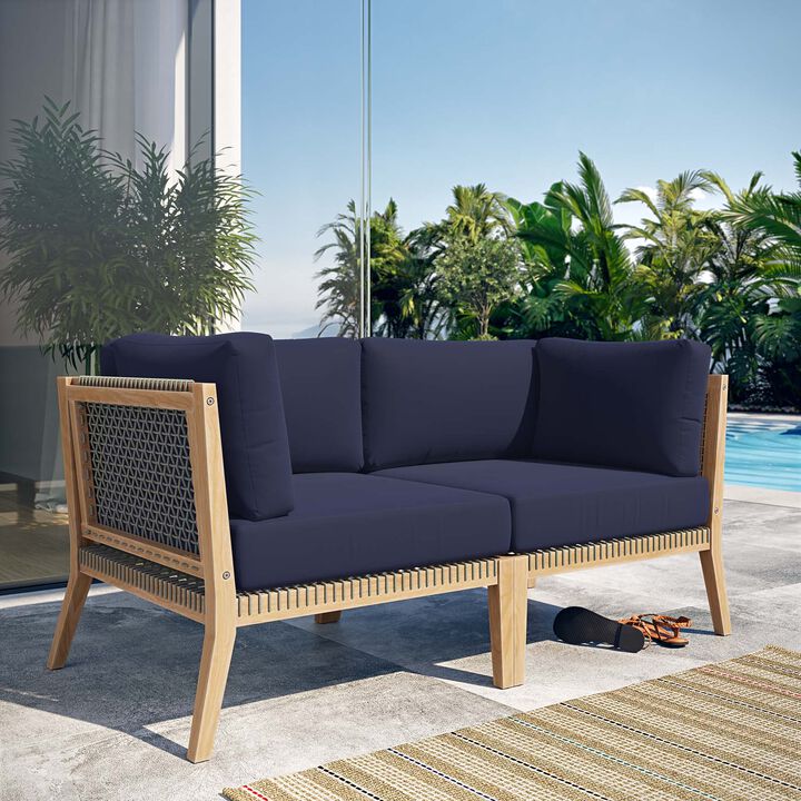 Modway - Clearwater Outdoor Patio Teak Wood Loveseat