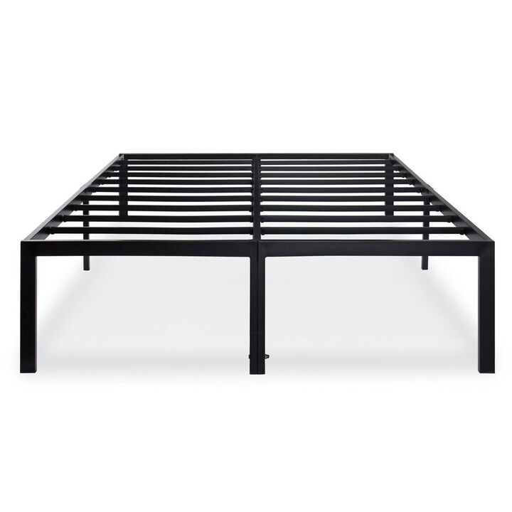 Hivvago King 18-inch High Rise Heavy Duty Black Metal Platform Bed Frame