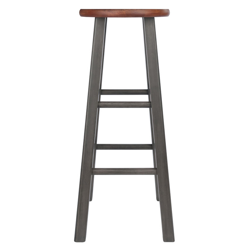 Winsome Ivy Bar Stool 29", Rustic Teak / Gray Finish