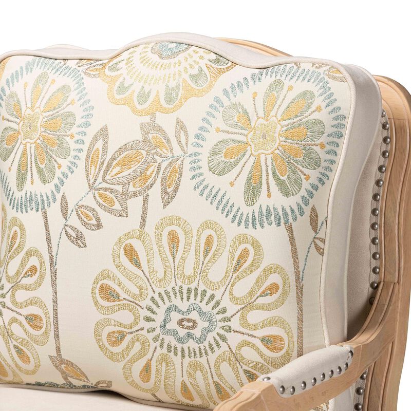 Baxton Studio Andre Cream Quilted Fabric Traditional Accent Chair