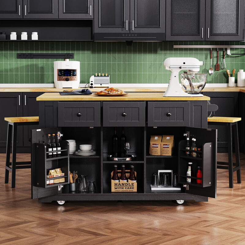 Merax Kitchen Island with Drop Leaf