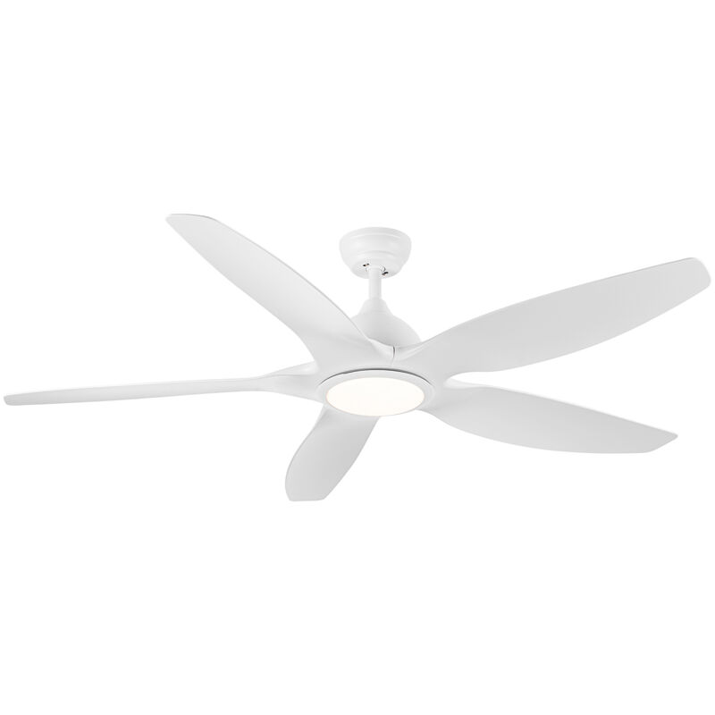 Modern 60 In Integrated LED Ceiling Fan Lighting With White Abs Blade