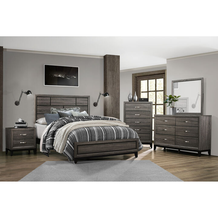 Gray Contemporary Chest of Drawers with Polished Chrome Pulls