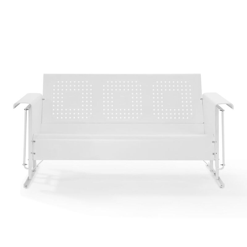 Crosley Furniture Bates Outdoor Metal Sofa Glider White