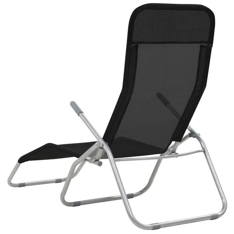 vidaXL Folding Sun Loungers 2 pcs Textilene Black